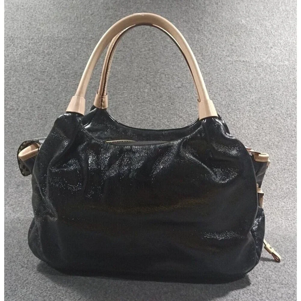 Kate Spade New York Crinkle Black Patent Leather Shoulder Bag Purse